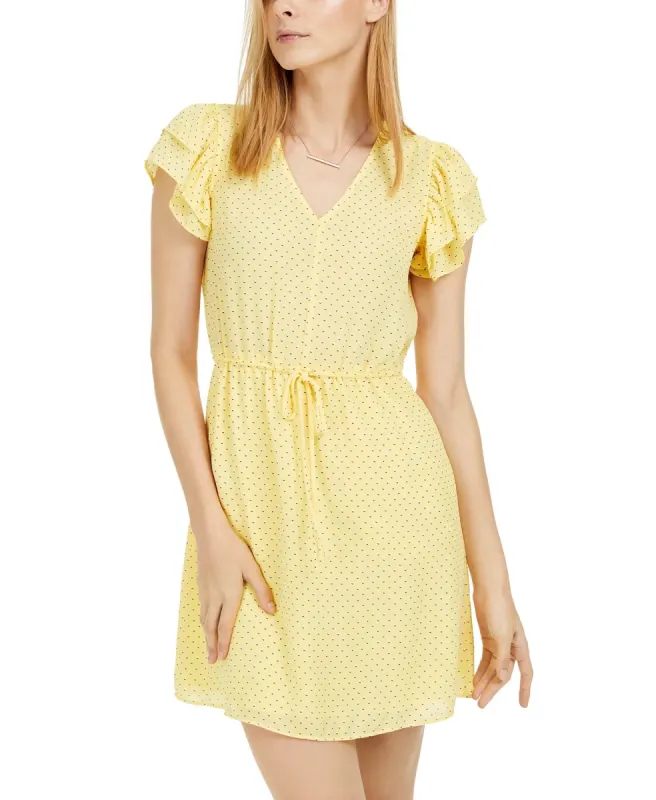 Maison Jules Women's Printed Drawstring-Waist Dress Yellow Size Small sold by Ruumur