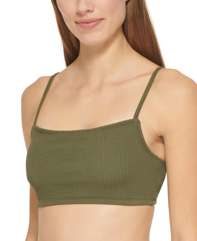 Dkny Women's Textured Bralette Bikini Top Swimsuit Green sold by Ruumur