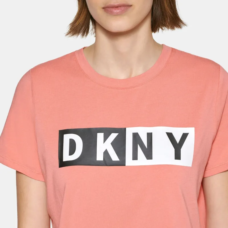 DKNY Women's  Plus Size Two-Tone Logo-Graphic T-Shirt Red Size 1X sold by Ruumur
