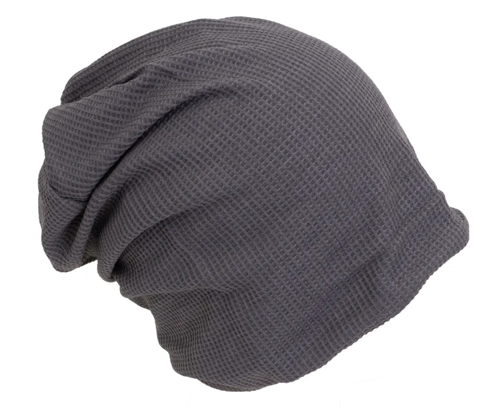 Rebecca and Rifka Waffle Beanie(BW-100-GY) sold by Ruumur