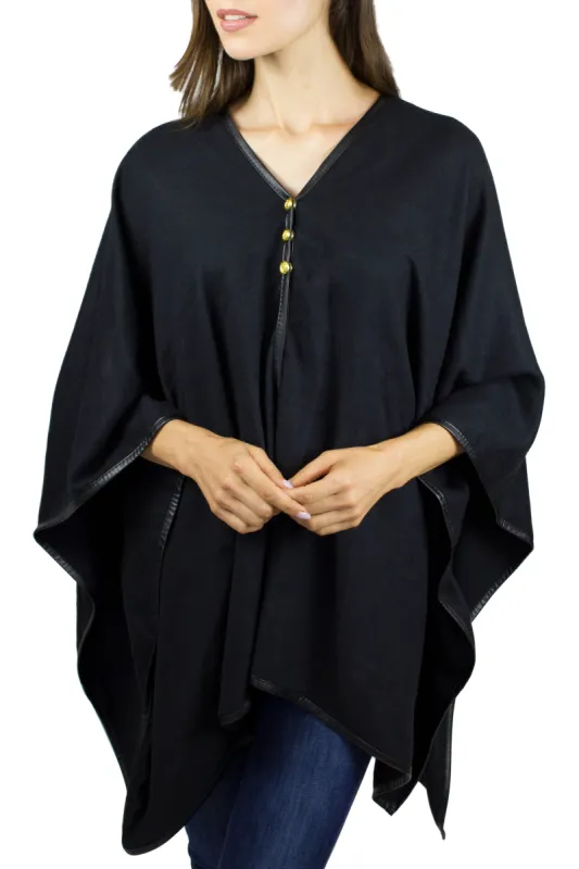Jones New York Novelty Button Convertible Wrap Poncho (JNP310S-BK ) made by Ruumur