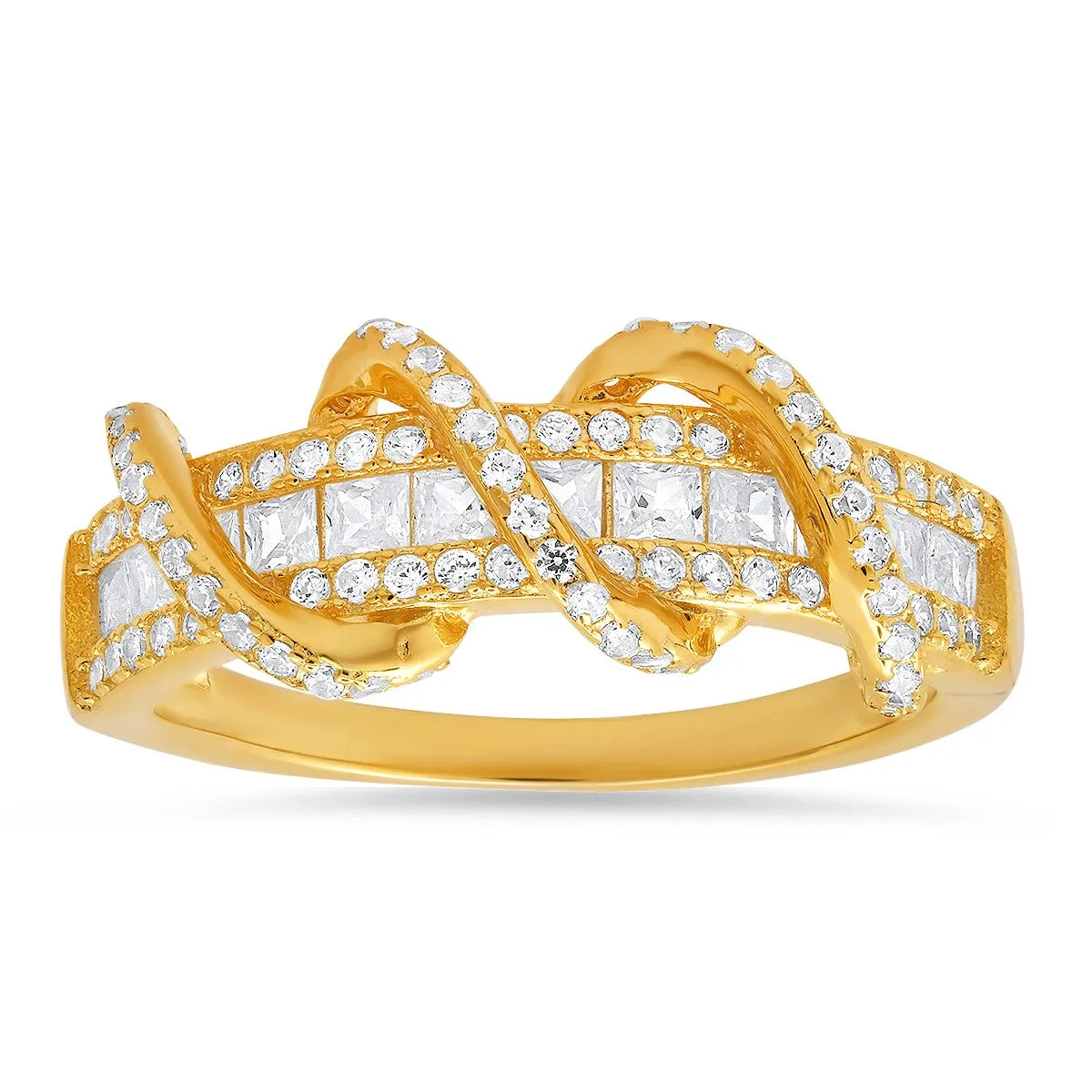 Sterling Silver Exotic Twist CZ Band Ring sold by Ruumur product image thumbnail 3