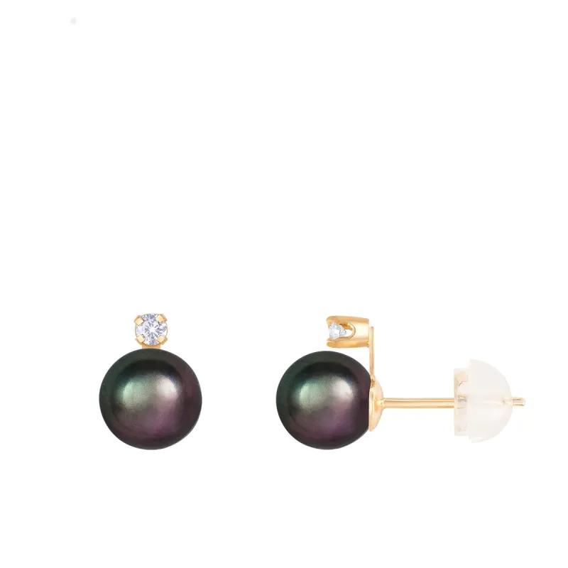 Splendid Pearls 14K Yellow Gold Diamond Earrings RB-76BY sold by Ruumur