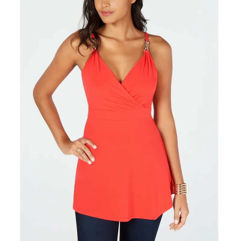 Thalia Sodi Women's Surplice Neck Sleeveless Top Orange sold by Ruumur