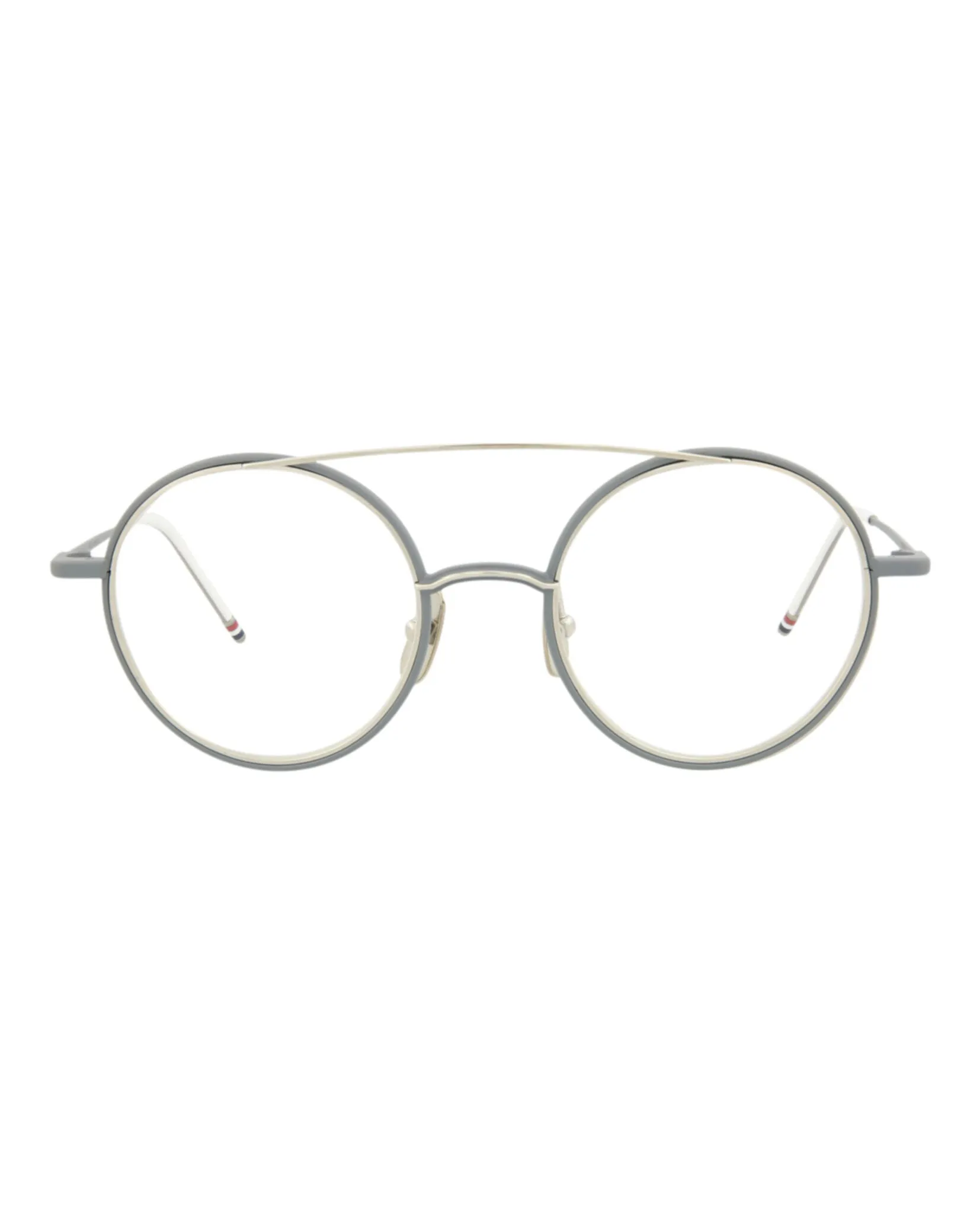 Thom Browne Novelty Optical, style # TB108-BGRYSLV50 sold by Ruumur