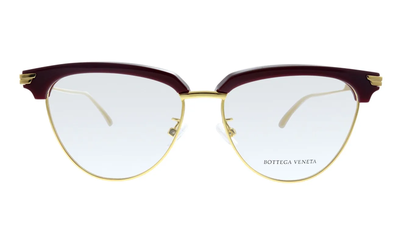 Bottega Veneta Womens Burgundy/Gold Eyeglasses BV_1010O_003 made by Ruumur