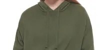 Calvin Klein Women's Hooded Bell Sleeve Top Green Size Small sold by Ruumur