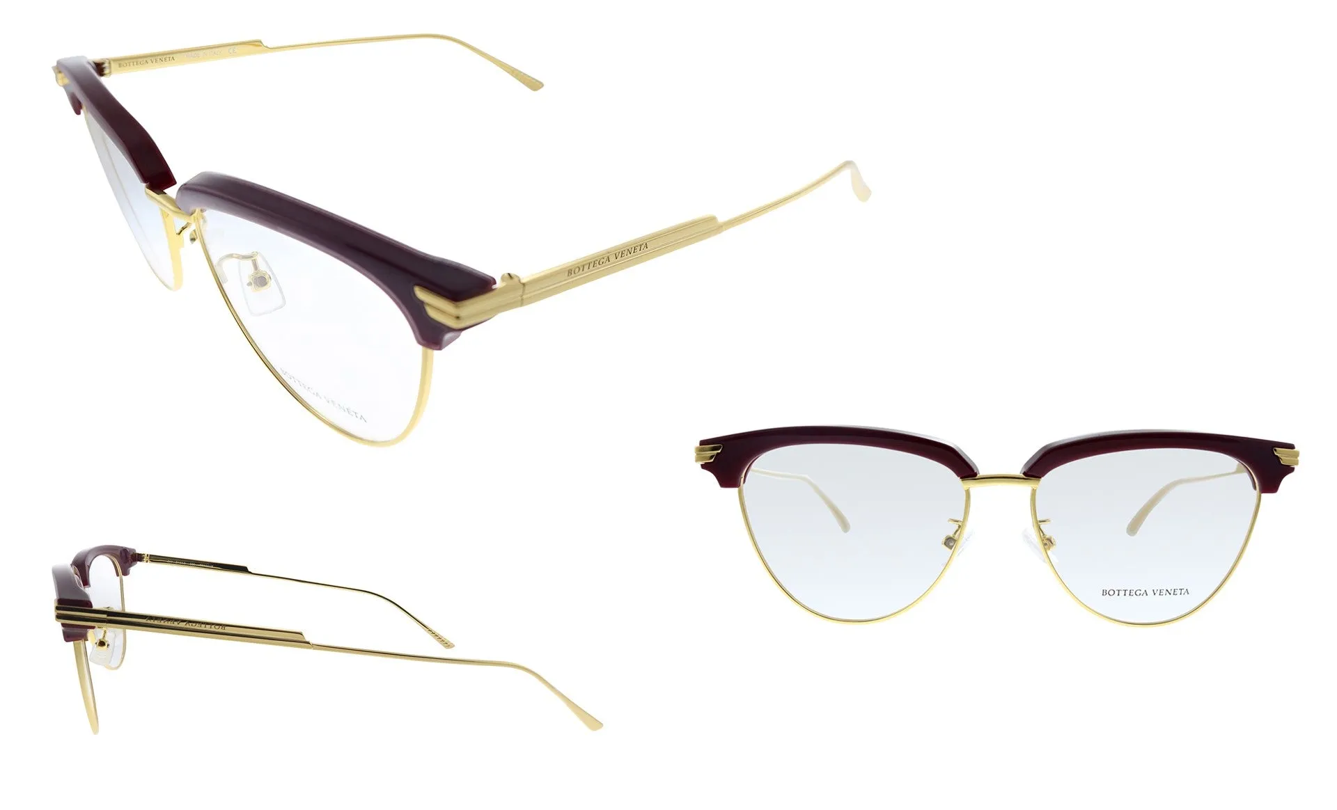 Bottega Veneta Womens Burgundy/Gold Eyeglasses BV_1010O_003 sold by Ruumur product image thumbnail 4