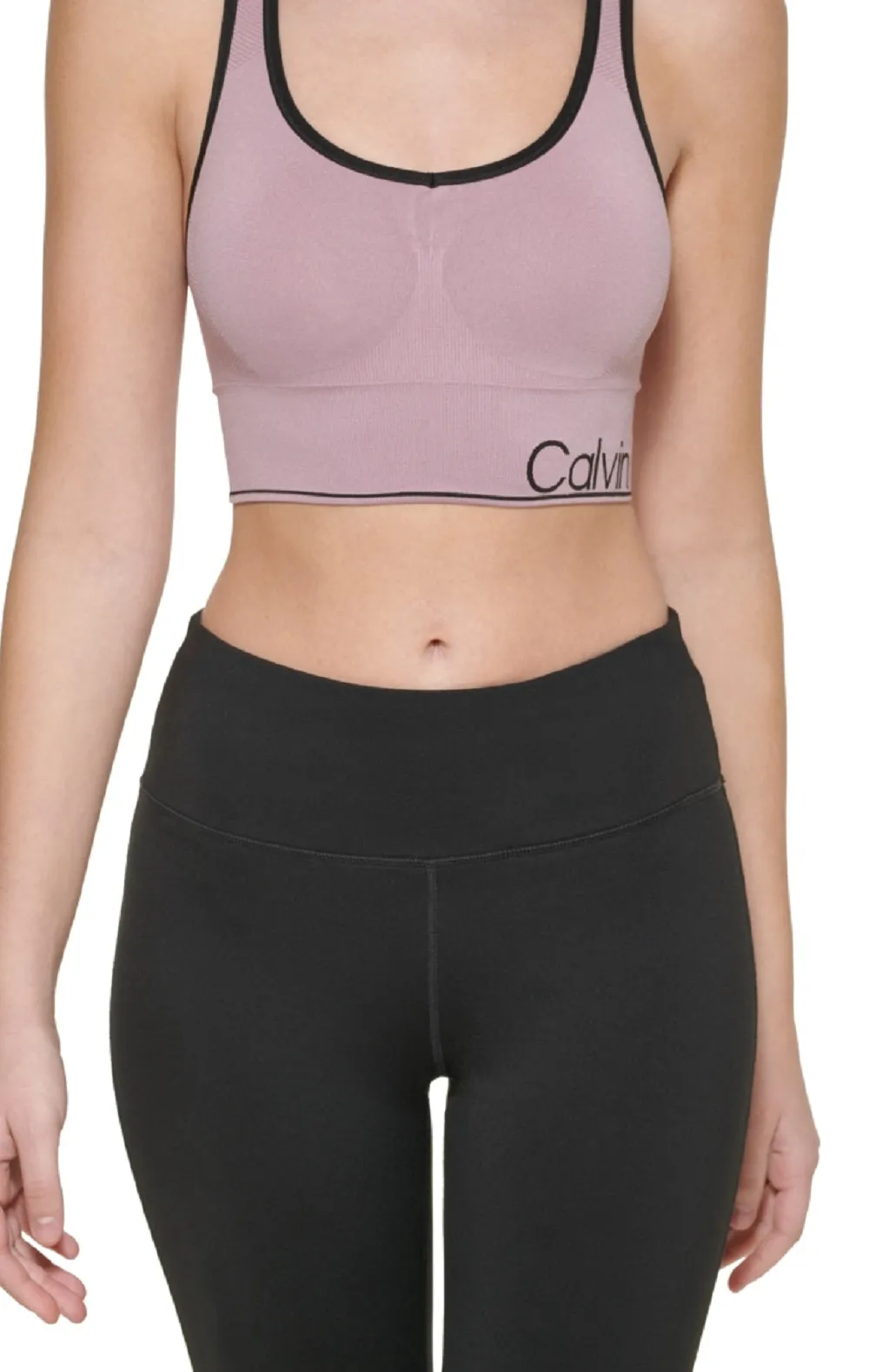 Calvin Klein Women's Medium Impact Racerback Sports Bra Brown sold by Ruumur product image thumbnail 3