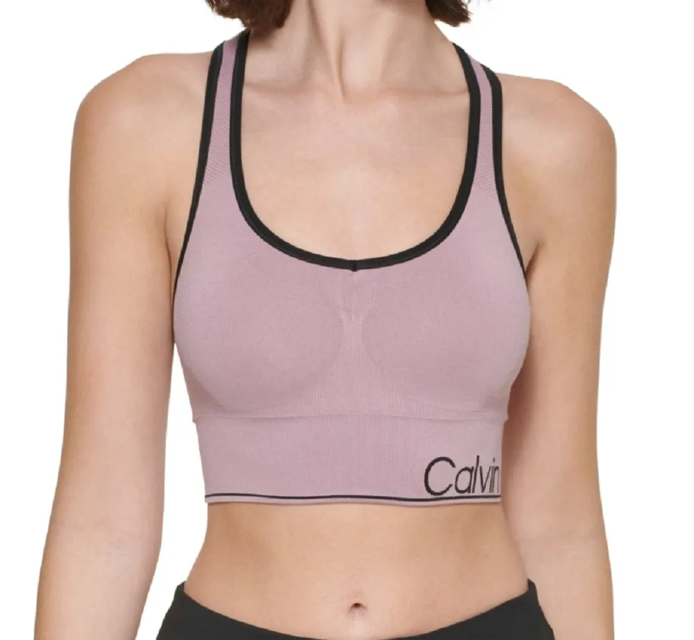 Calvin Klein Women's Medium Impact Racerback Sports Bra Brown sold by Ruumur product image thumbnail 2