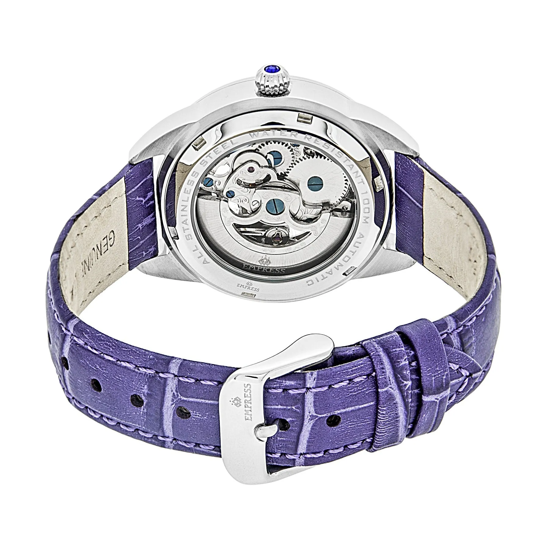 Empress Godiva Automatic MOP Leather-Band Watch - Silver/White sold by Ruumur product image thumbnail 2