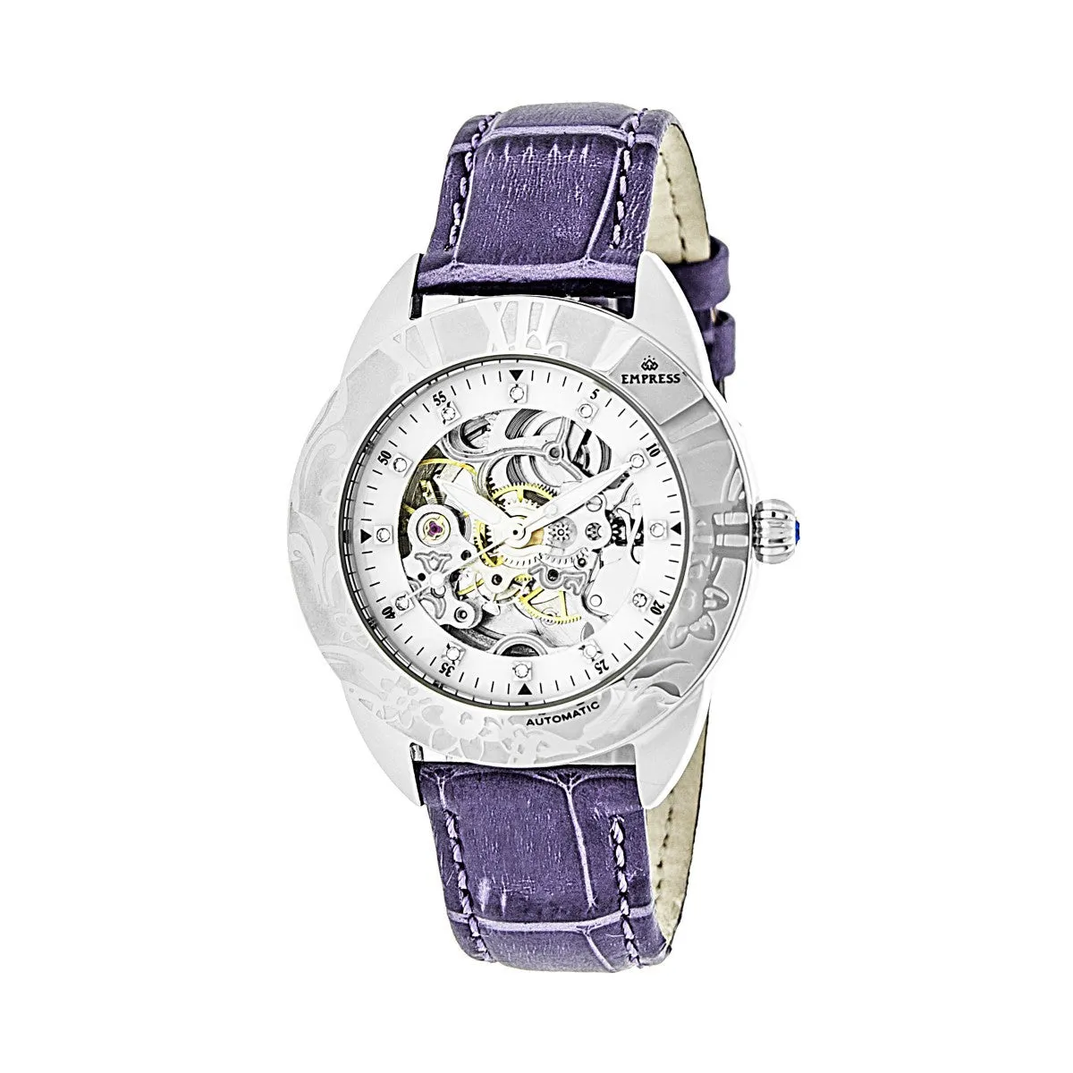 Empress Godiva Automatic MOP Leather-Band Watch - Silver/White sold by Ruumur