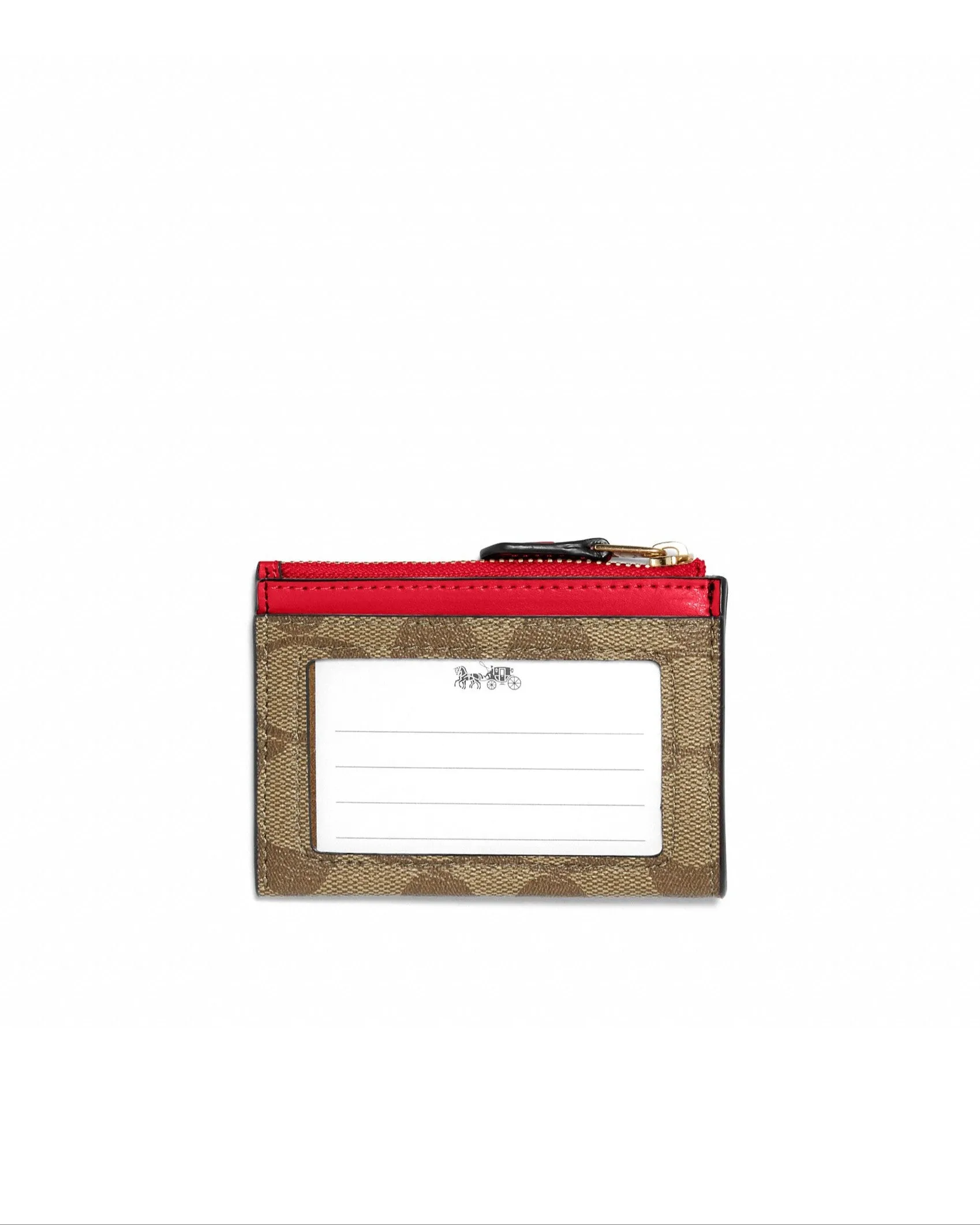 Coach Women's Khaki & Electric Red Mini Skinny Id Case In Signature Canvas sold by Ruumur product image thumbnail 2