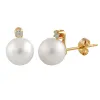 Splendid Pearls 14K Yellow Gold Diamond Earrings RB-66WY sold by Ruumur