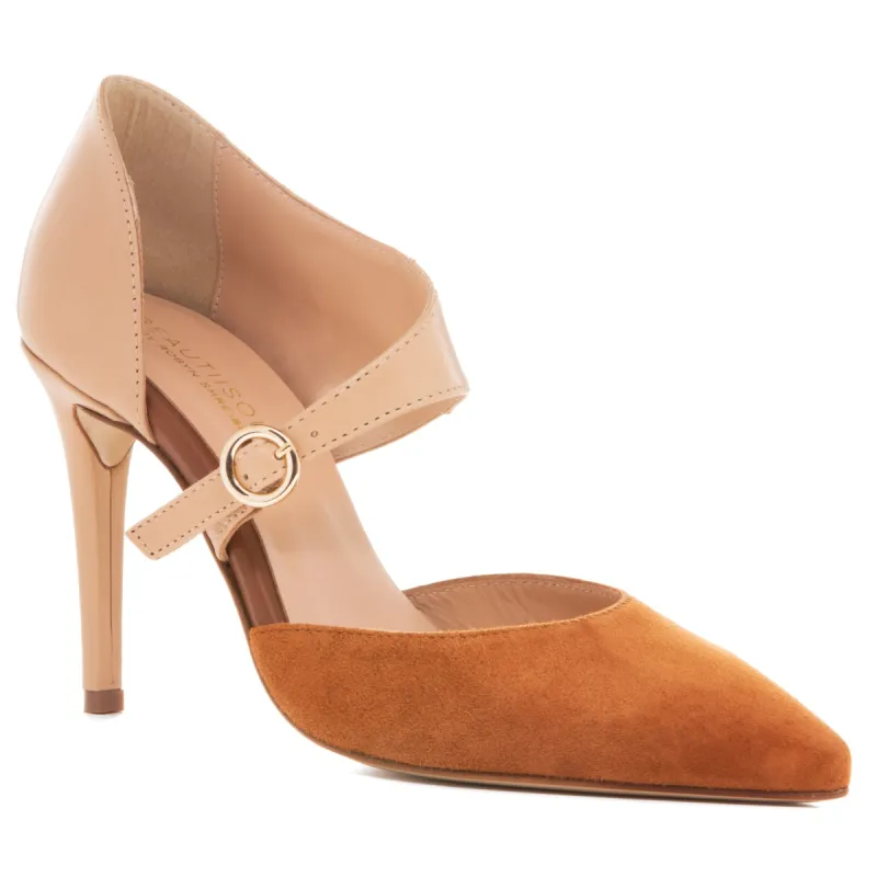 Sara Cognac Suede R sold by Ruumur