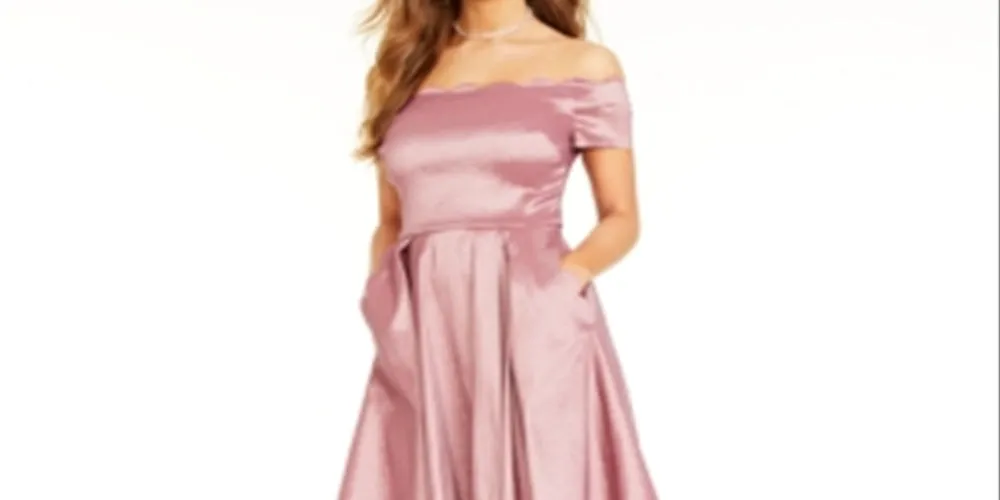 Bee Darlin Women's Scalloped Trim High Low Off Shoulder Dress Pink Size 11-12 sold by Ruumur product image thumbnail 2