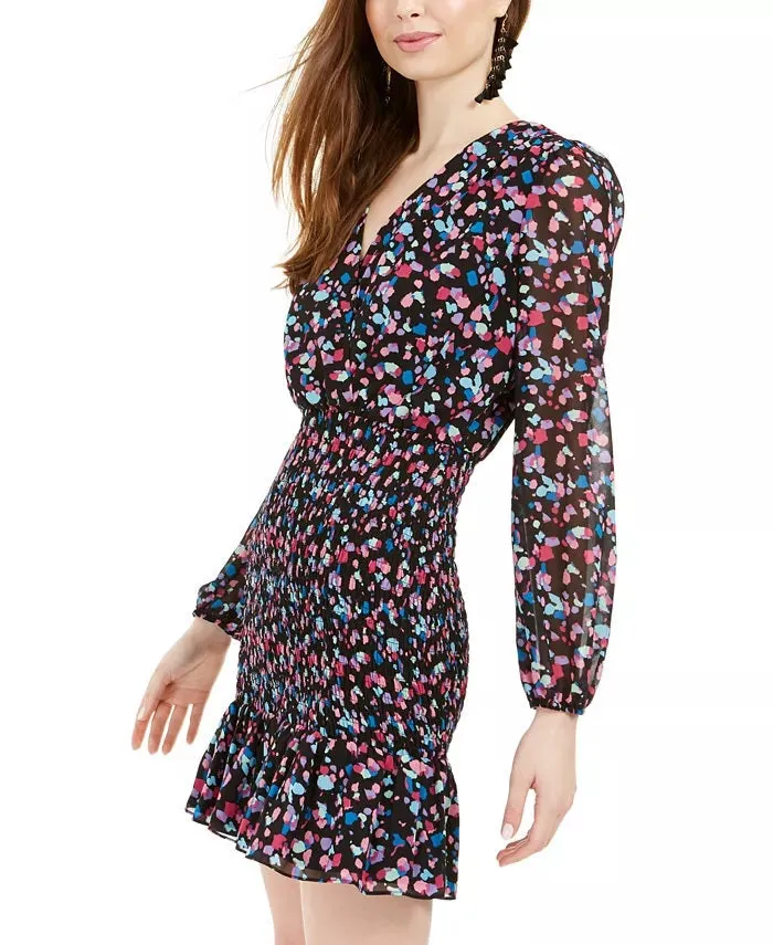 Leyden Women's Printed Long Sleeve V Neck Short Sheath Dress Black Size X-Large sold by Ruumur product image thumbnail 3