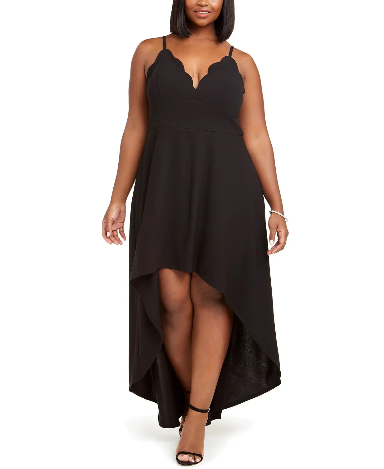 Speechless Women's Trendy Plus Size Scalloped High-Low Dress Black Size 3X sold by Ruumur