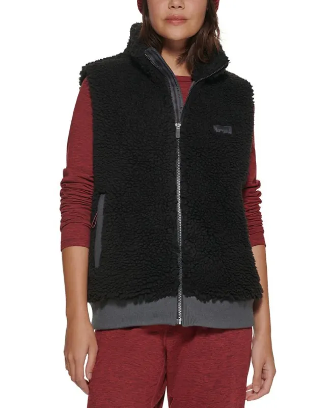 Bass Outdoor Women's Route Hiking Faux Sherpa Vest Black sold by Ruumur