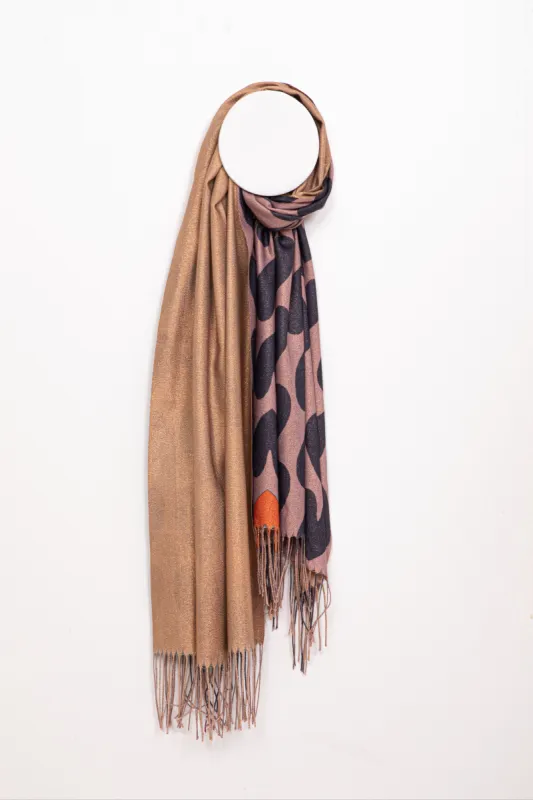 di firenze Heart Print Double Sided Lightweight Pashmina sold by Ruumur