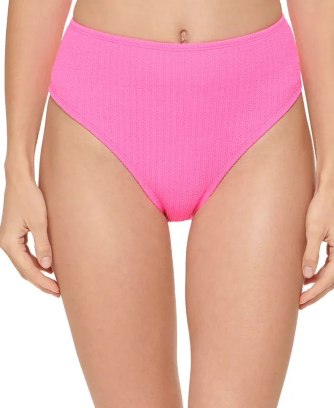 DKNY Women's Textured High Waist Bikini Bottom Swimsuit Pink sold by Ruumur
