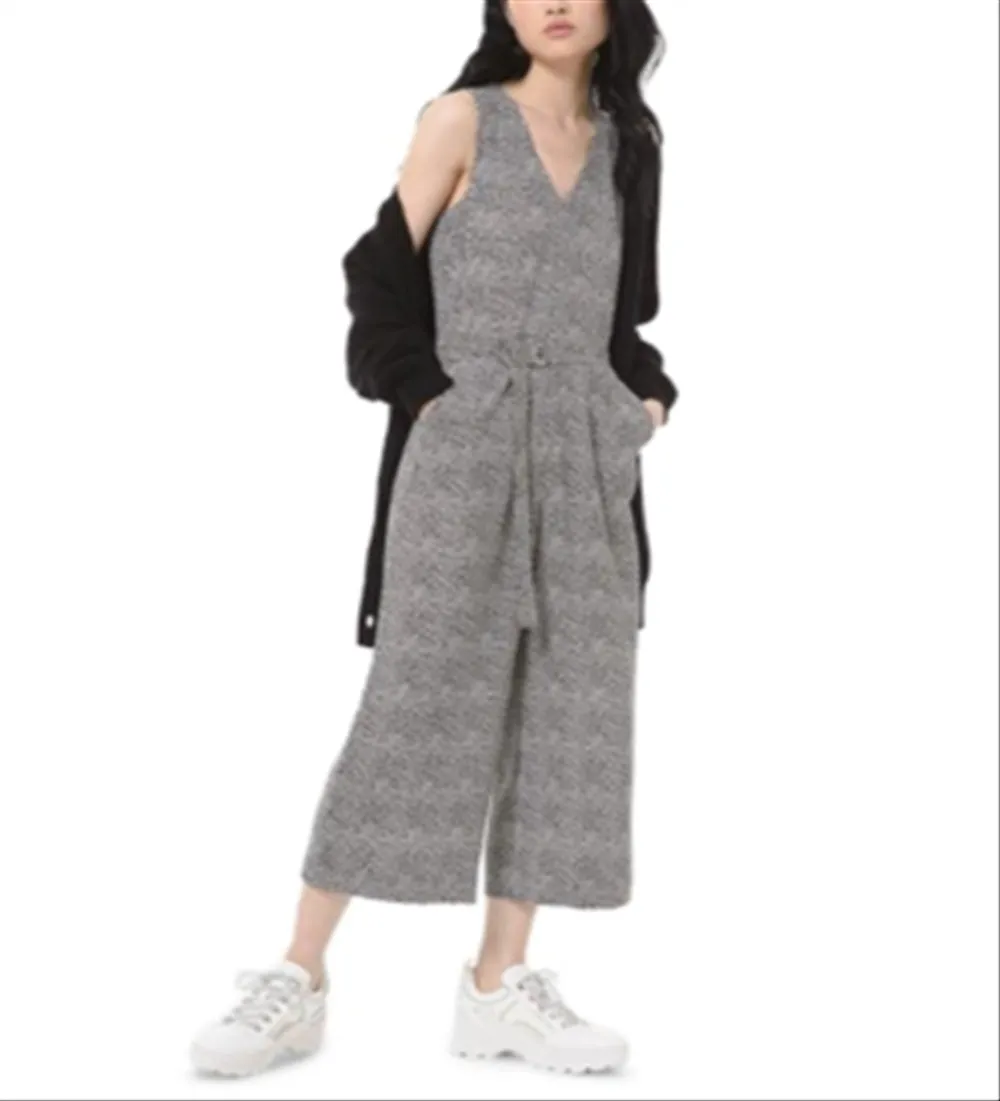 Michael Kors Women's Patterned Sleeveless V Neck Wide Leg Jumpsuit Black Size 2 sold by Ruumur