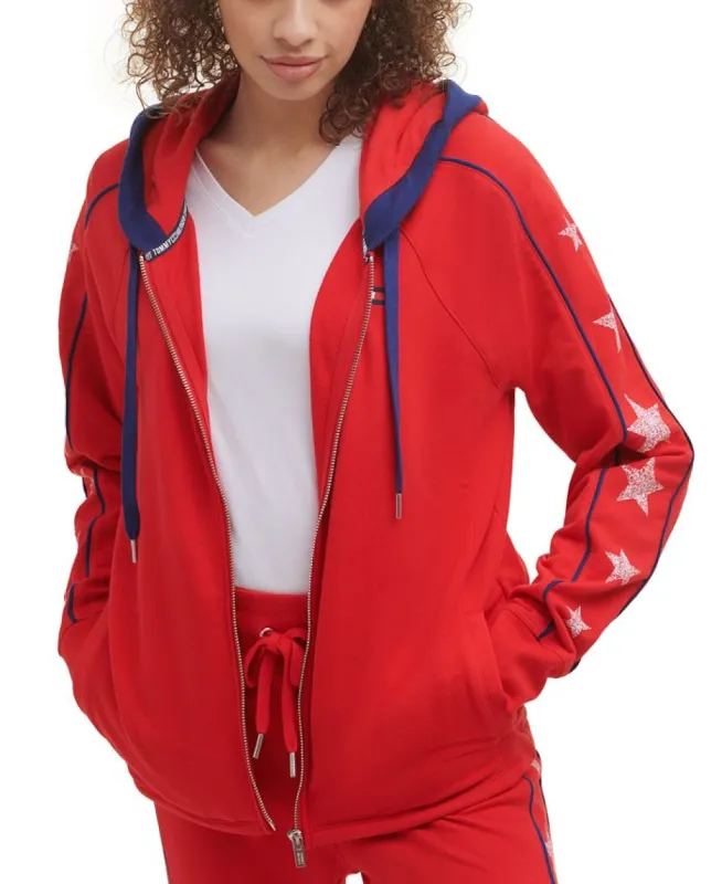 Tommy Hilfiger Women's Star Print Hoodie Red Size X-Small sold by Ruumur