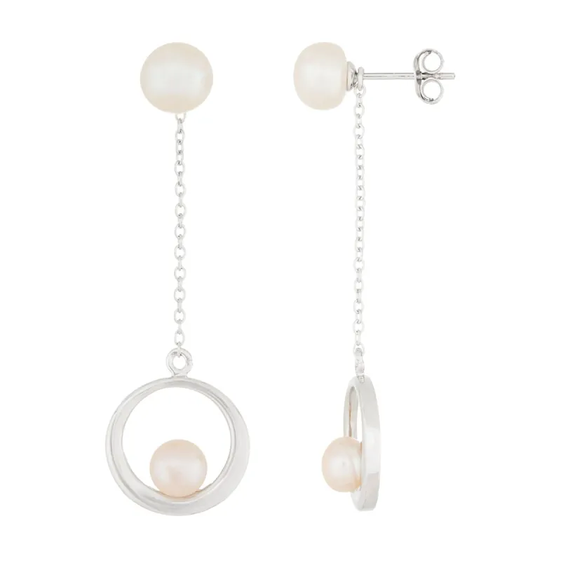 Splendid Pearls Sterling Silver Pearl Earrings ESR-486 sold by Ruumur