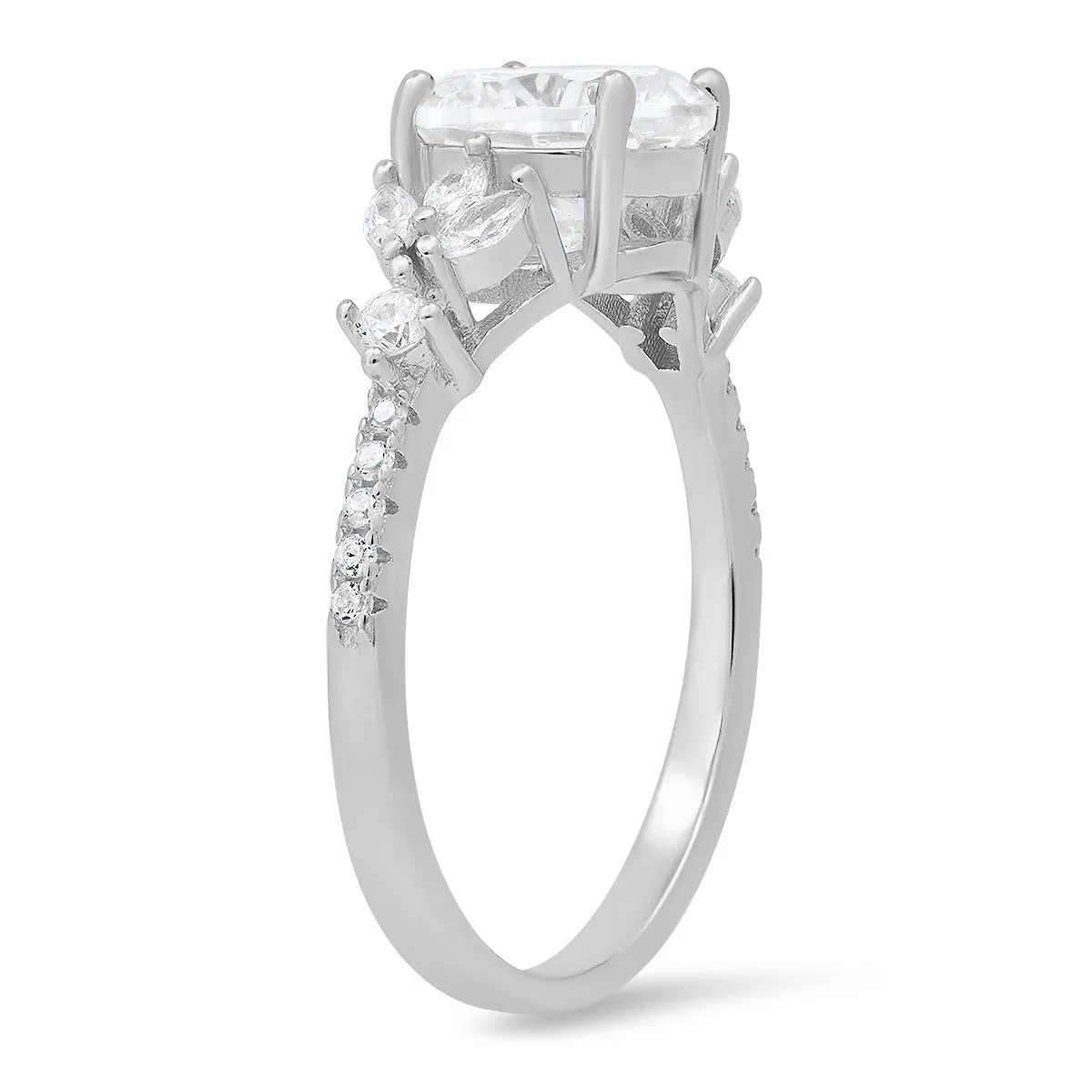 Sterling Silver Round & Marquise-cut CZ Ring sold by Ruumur product image thumbnail 2