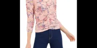 Crave Fame Junior's Ruched Floral Top Pink Size Large sold by Ruumur