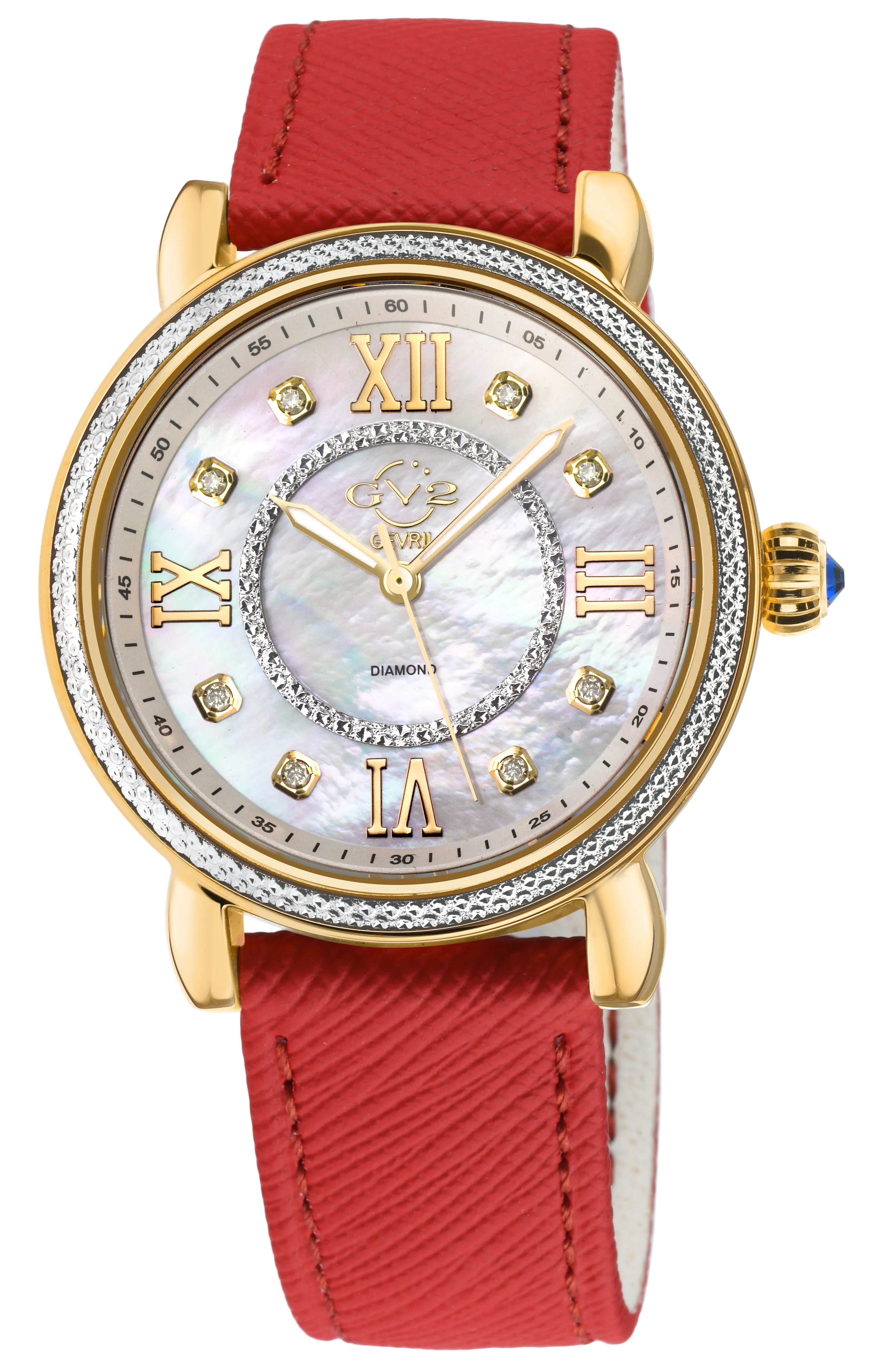 GV2 by Gevril Women's Marsala Vegan 37mm Quartz Watch 9866-V4 sold by Ruumur