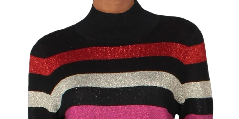 Maison Jules Women's Metallic Turtleneck Pullover Sweater Black Size X-Small sold by Ruumur product image thumbnail 2