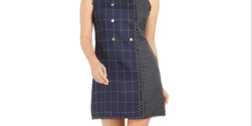 Julia Jordan Women's Mixed Plaid Sheath Dress Blue Size 6 sold by Ruumur product image thumbnail 2