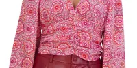 BCBGeneration Women's Cropped Floral Shirred Top Pink Size Medium sold by Ruumur