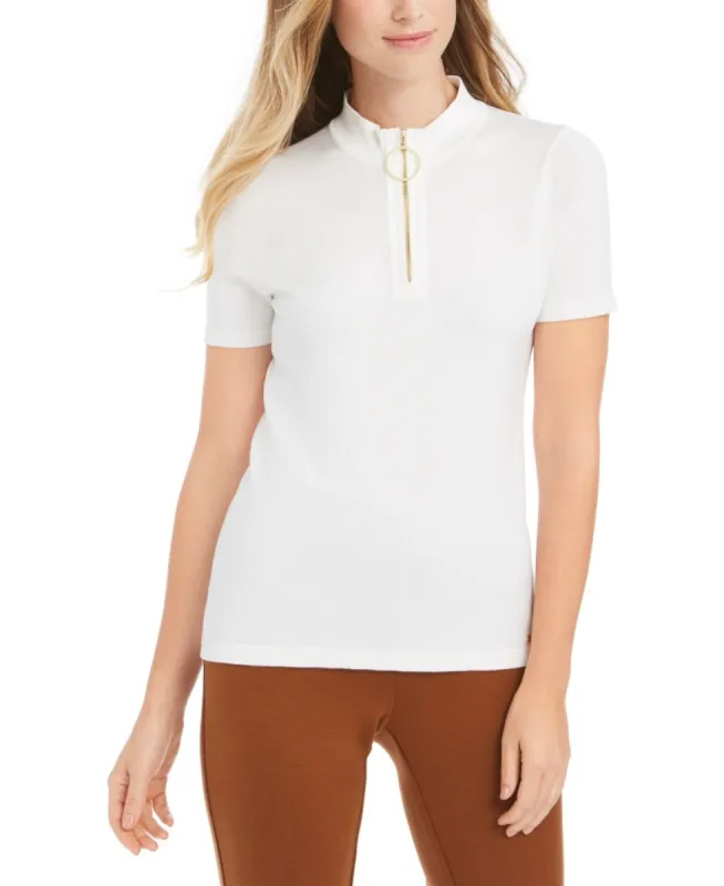 Calvin Klein Women's Mock-Neck Top White Size X-Large sold by Ruumur