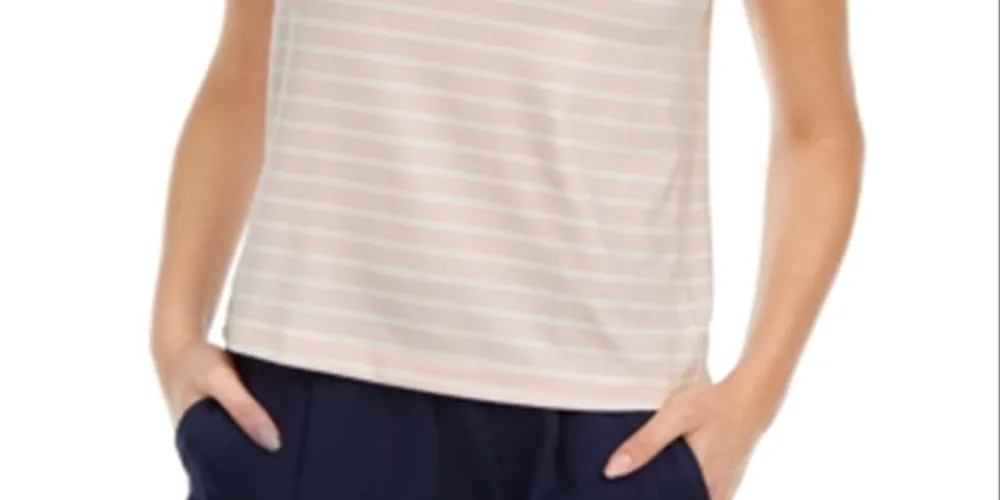 Maison Jules Women's Striped Lace Collar Top Pink Size XXS sold by Ruumur product image thumbnail 3