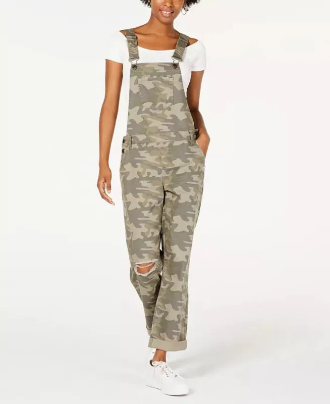 Vanilla Star Women's Ripped Camouflage Overalls Green Size 3 sold by Ruumur