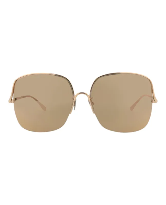 Pomellato Square-Frame Metal Sunglasses, style # PM0122S-30014240003 sold by Ruumur