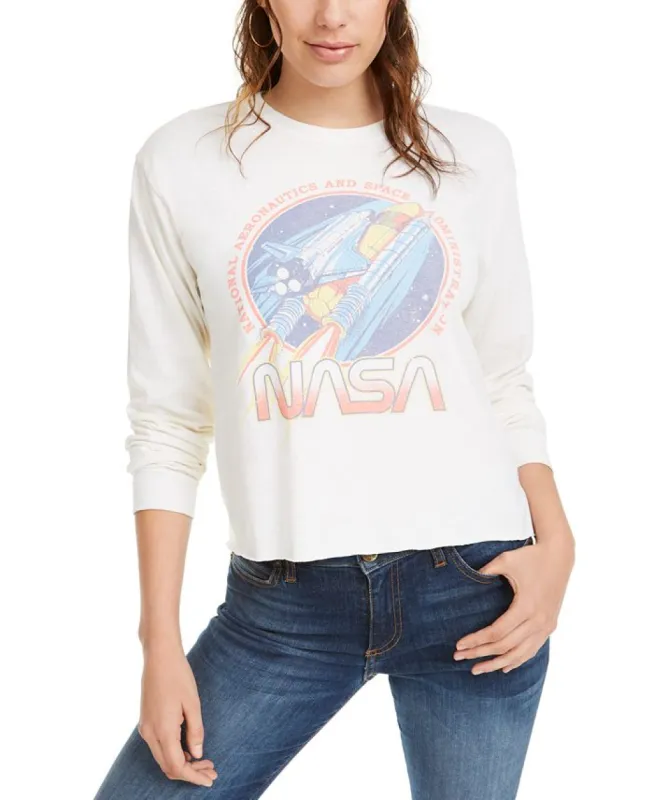 True Vintage Women's Nasa Long Sleeve T-Shirt White Size M made by Ruumur