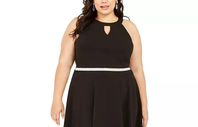 Emerald Sundae Women's Beadd Halter Cocktail Dress Black Size 2X sold by Ruumur product image thumbnail 2