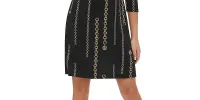 Tommy Hilfiger Women's 3/4 Sleeve Above the Knee Body Con Dress Black Size 12 sold by Ruumur