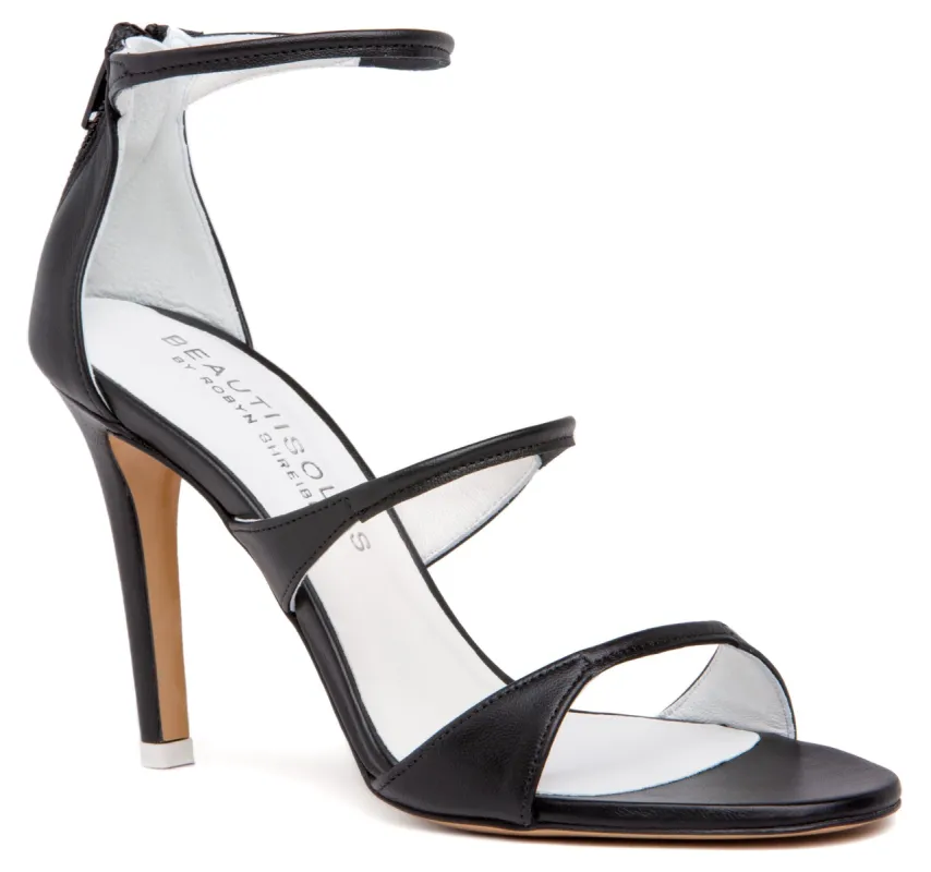 Lorenza Black Leather Sandal sold by Ruumur