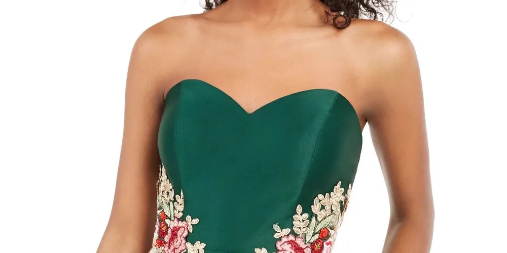 Blondie Women's Embellished Floral Sweetheart Neckline Full Length Fit Flare Party Dress Green Size 5 sold by Ruumur product image thumbnail 2