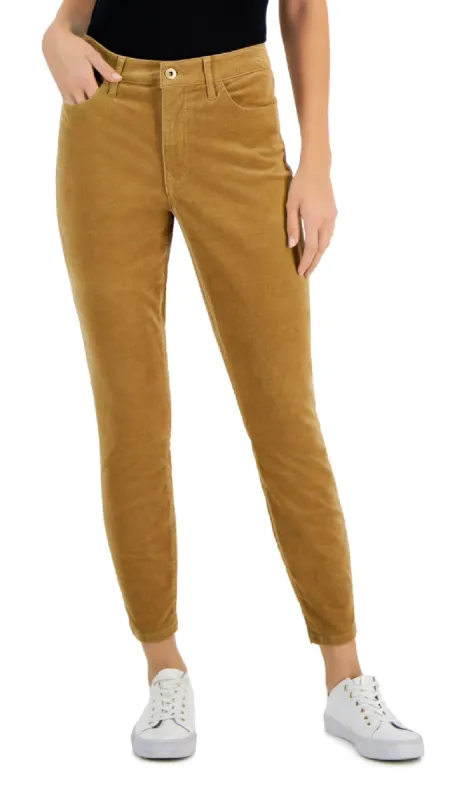 Tommy Hilfiger Women's Corduroy Skinny Ankle Pants Brown Size 16 sold by Ruumur