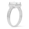 Sterling Silver Emerald-cut Halo CZ Ring sold by Ruumur