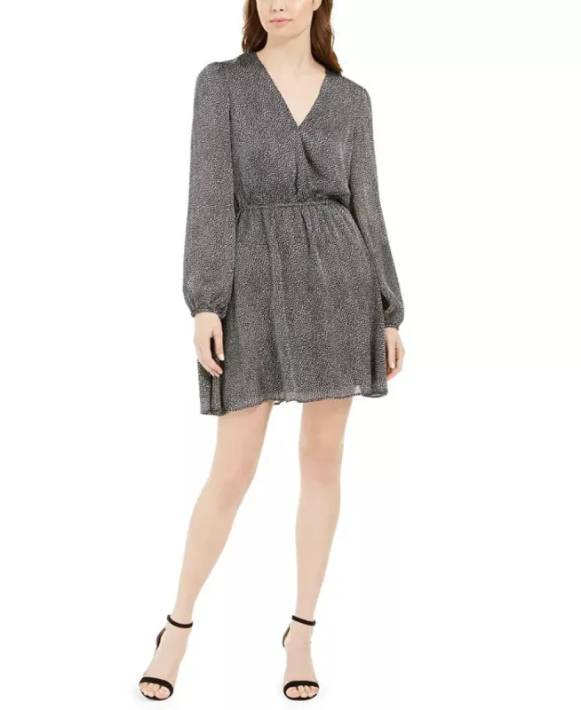 Leyden Women's Mini Surplice Mini Dress Gray Size X-Large sold by Ruumur