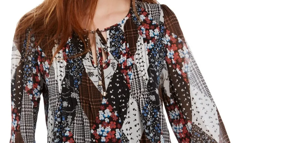 Tommy Hilfiger Women's Long-Sleeve Bayview-Dot Pintuck Top Charcoal Size X-Large sold by Ruumur product image thumbnail 2