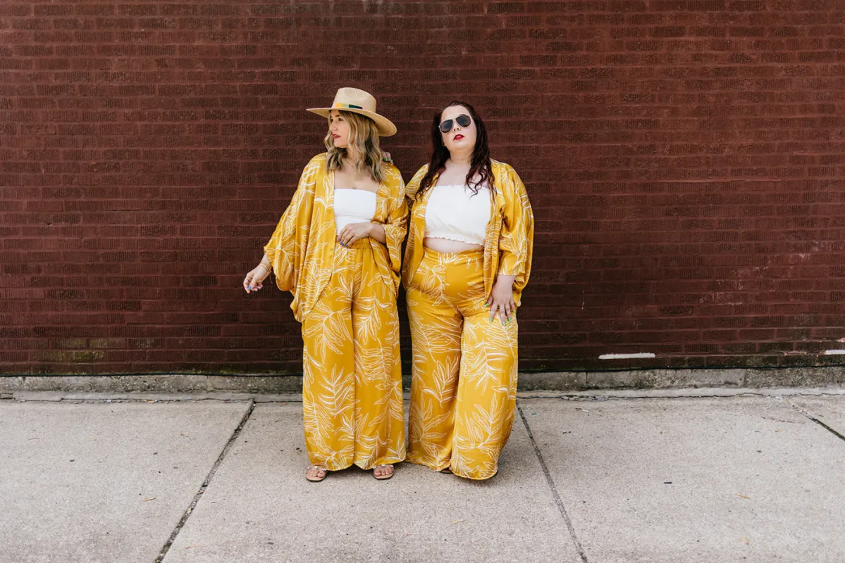 valencia pant in gold sold by Ruumur