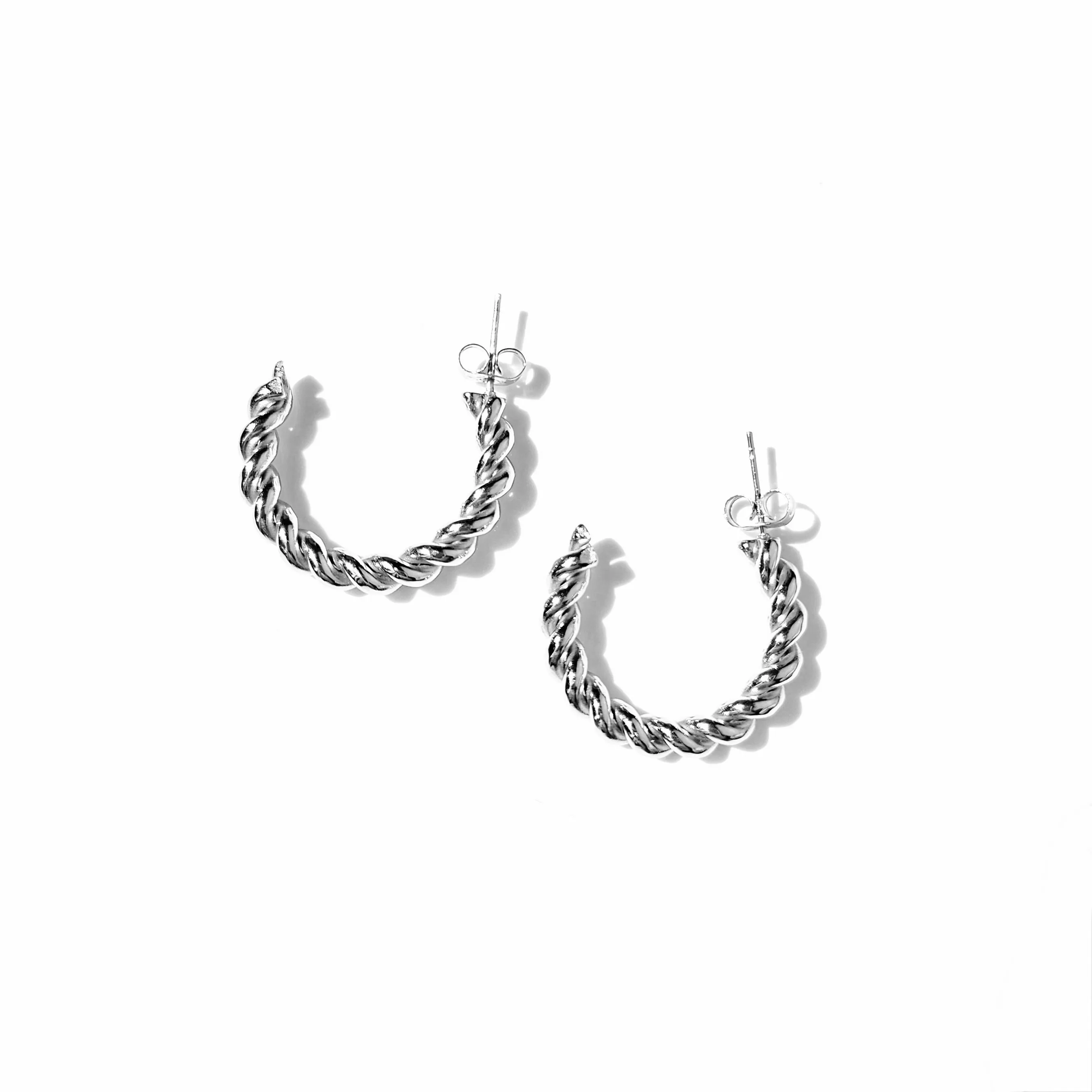 Classic Cable Hoop Hypoallergenic Earrings sold by Ruumur