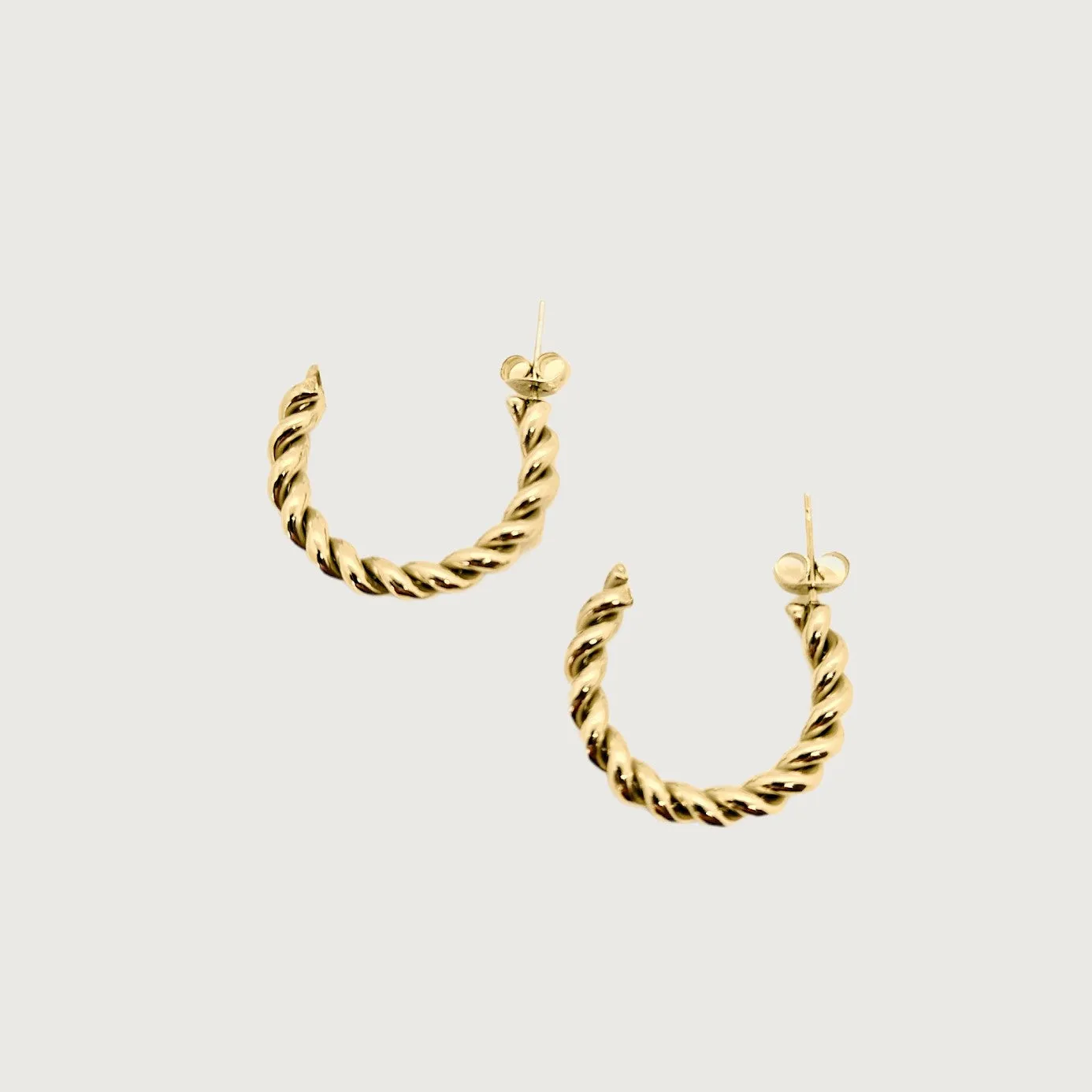 Classic Cable Hoop Hypoallergenic Earrings sold by Ruumur product image thumbnail 4